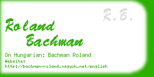 roland bachman business card